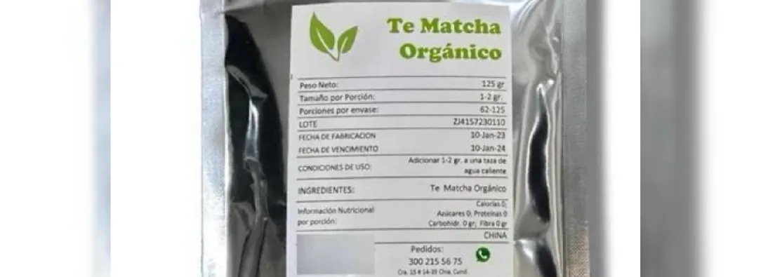 Invima alerta sobre comercialización fraudulenta de Té Matcha Orgánico con certificado sanitario falso