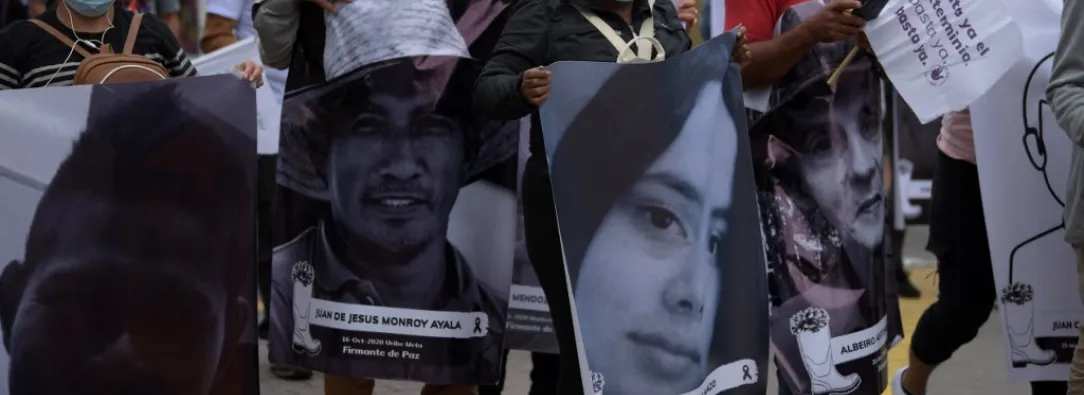 Marcha contra el asesinato de firmantes de paz.