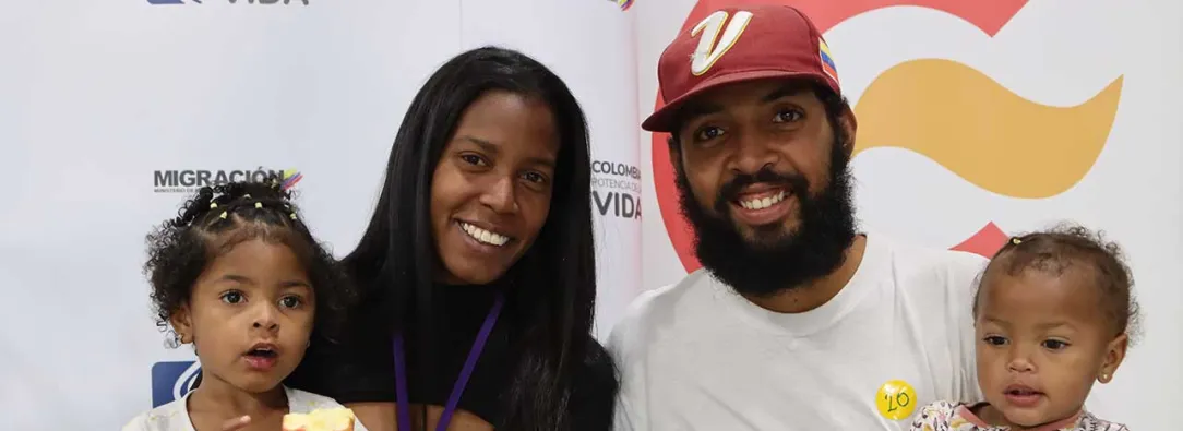 ​​Familia venezolana beneficiada.  ​