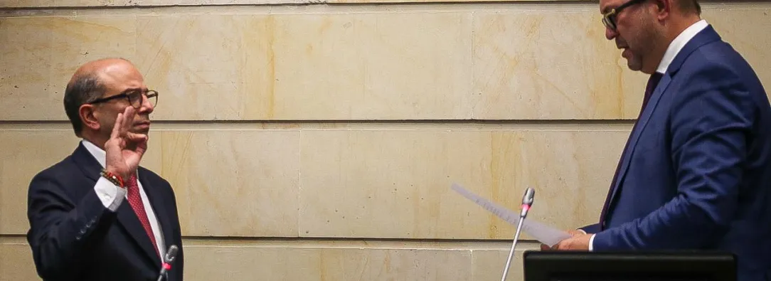 Carlos Camargo, nuevo magistrado de la Corte Constitucional, durante su discurso ante el Senado