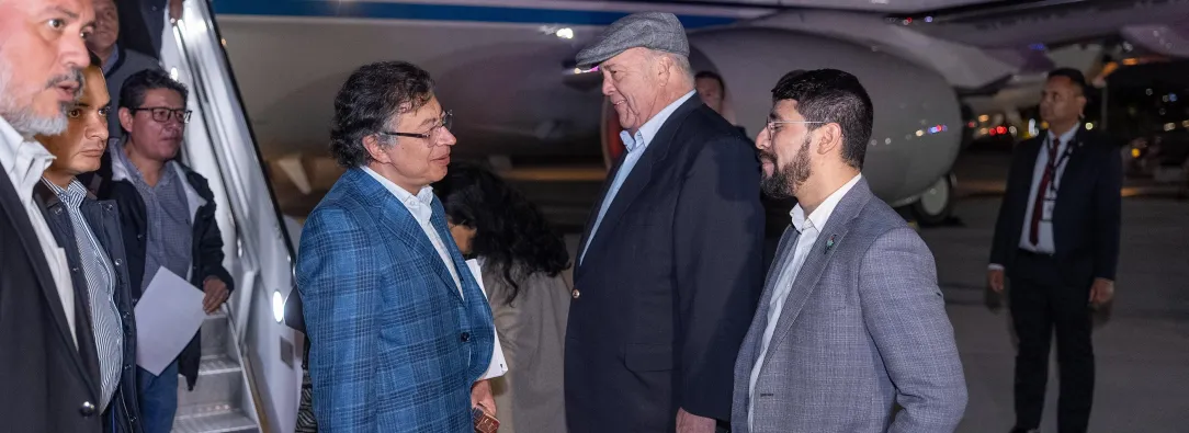 Presidente Petro llegando a Estados Unidos