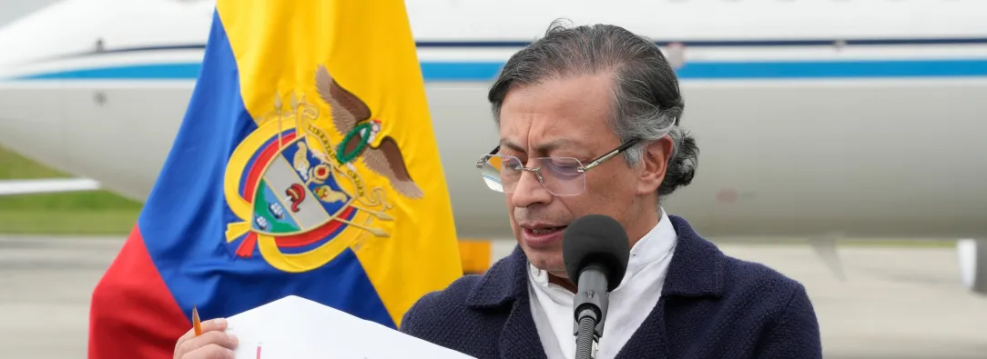 Presidente Petro durante alocución presidencial sobre desertificación en materia antidrogas