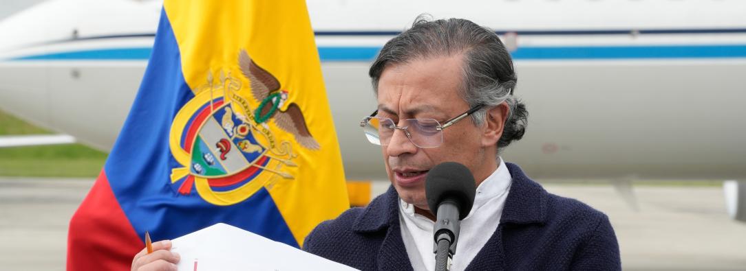 Presidente Petro durante alocución presidencial sobre desertificación en materia antidrogas