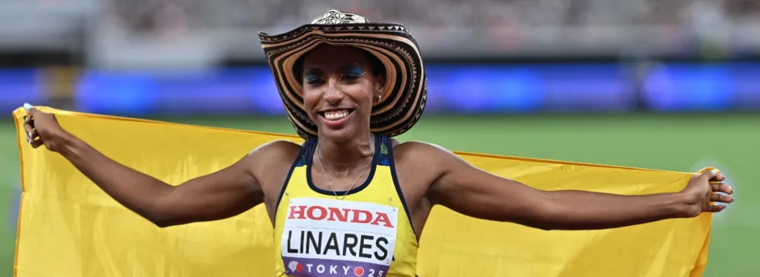 Medalla de bronce para Natalia Linares. / Foto: AFP.