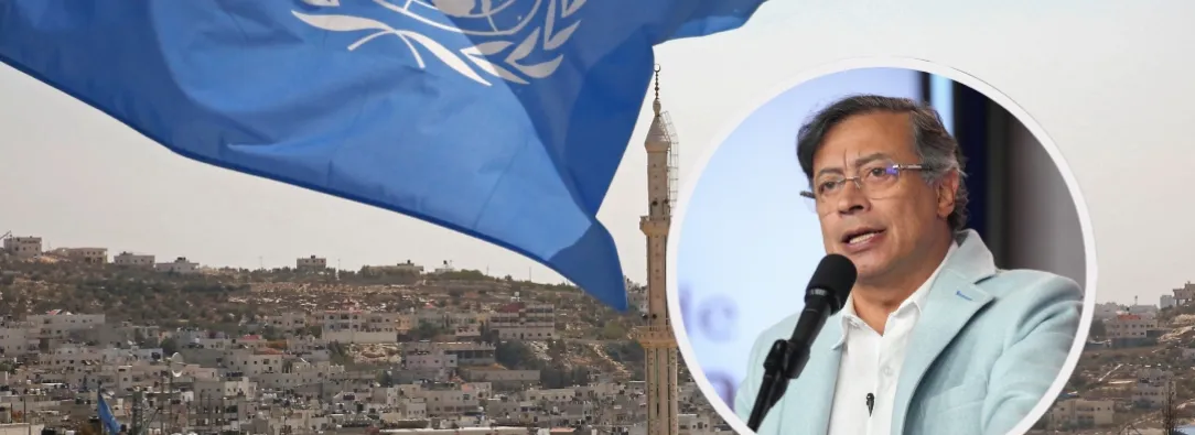 Petro sobre propuesta ante la ONU. / Fotos: AFP y Presidencia.