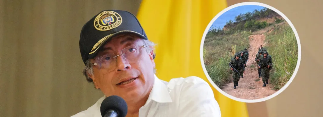 Petro sobre secuestro de 45 militares en el Cauca. / Fotos: Presidencia y Ejército.