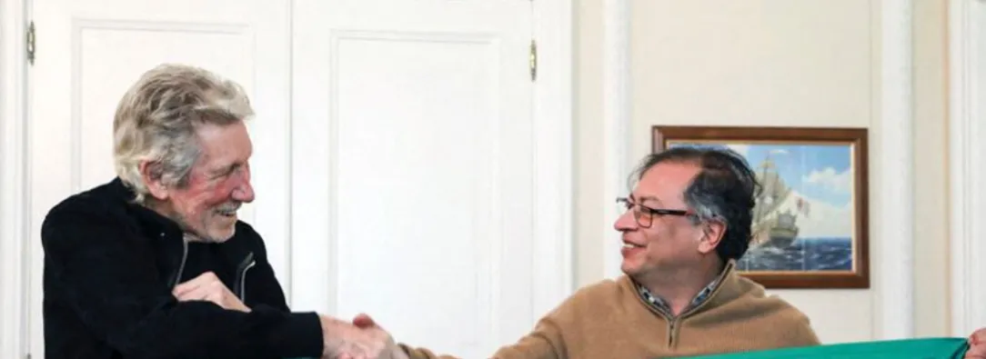 Roger Waters y Presidente Petro. / Foto: AFP.