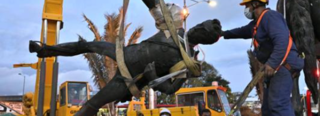 traslado de la escultura del Bolívar Ecuestre del Monumento a los Héroes