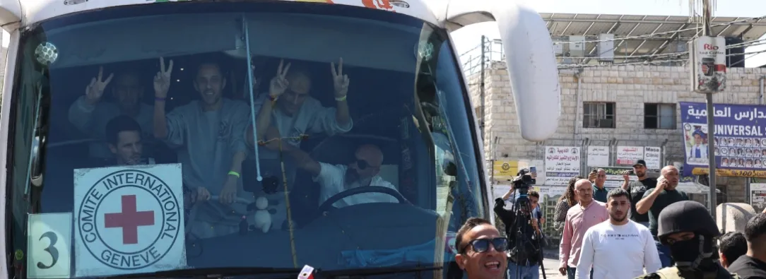 Liberación de prisioneros palestinos. / Foto: AFP.