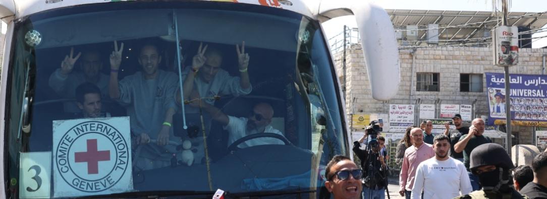 Liberación de prisioneros palestinos. / Foto: AFP.