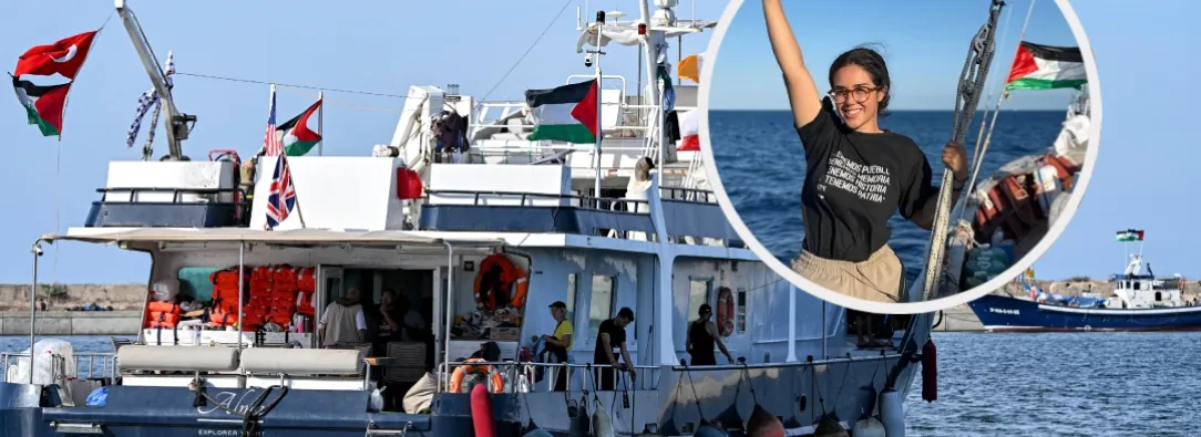 Periodistas en la Flotilla. / Fotos: AFP y Twitter arlinmedrano_.