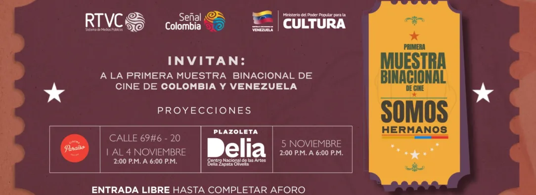 Muestra cine binacional Colombia-Venezuela.