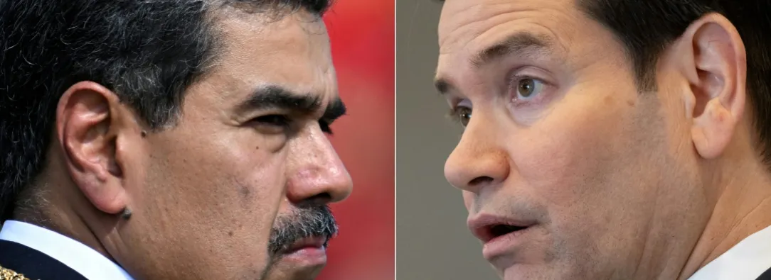 Nicolás Maduro y Marco Rubio. / Foto: AFP.