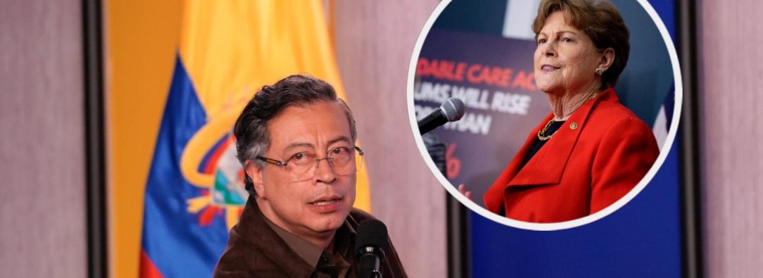 Apoyo de senadora demócrata a Petro. / Fotos: Presidencia y AFP.