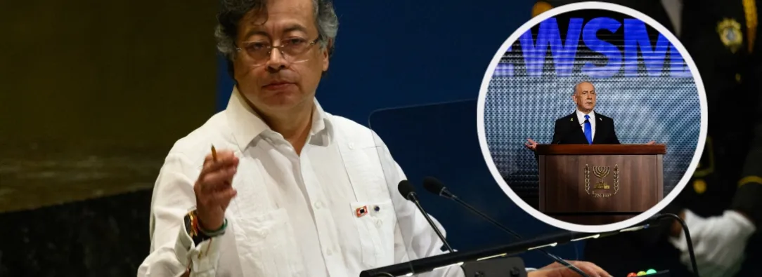 Petro sobre Netanyahu. / Fotos: Presidencia y AFP.