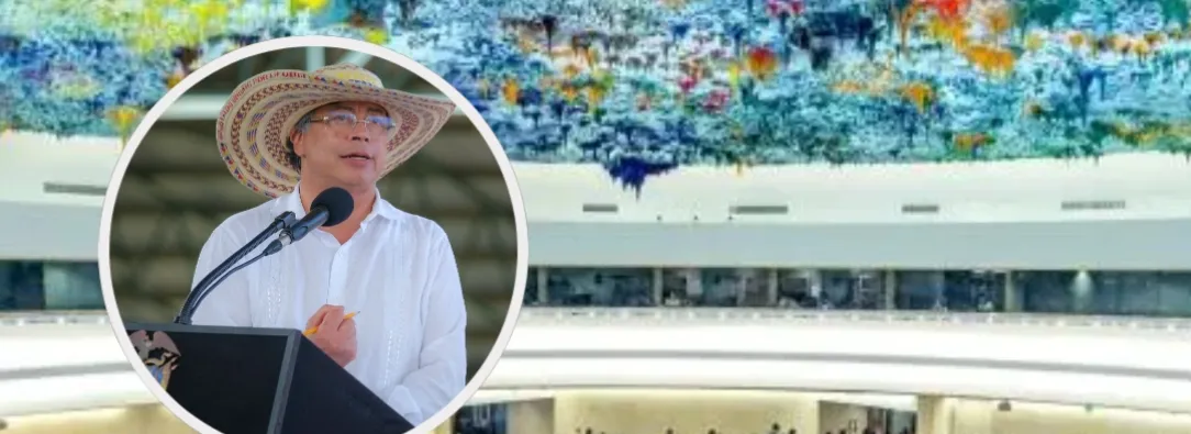 Presidente Petro sobre adopción de resolución de la ONU. / Fotos: ONU y Presidencia.