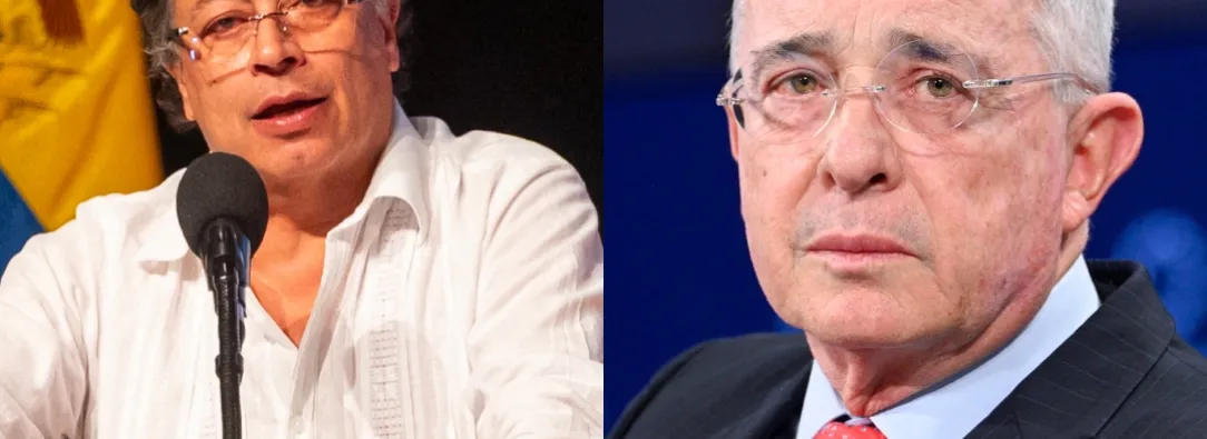 Petro sobre Uribe Vélez. / Fotos: AFP.