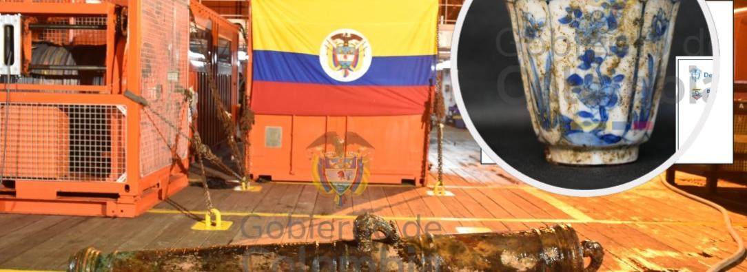 Hallazgos en el Galeón San José. / Fotos: Armada Nacional y MinCulturas.