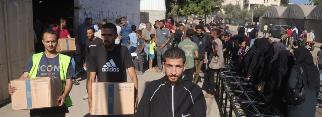 Ayuda humanitaria en Gaza. / Foto: AFP.