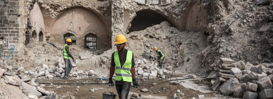 Reconstrucción de Palacio del Pachá en Gaza. / Foto: AFP.