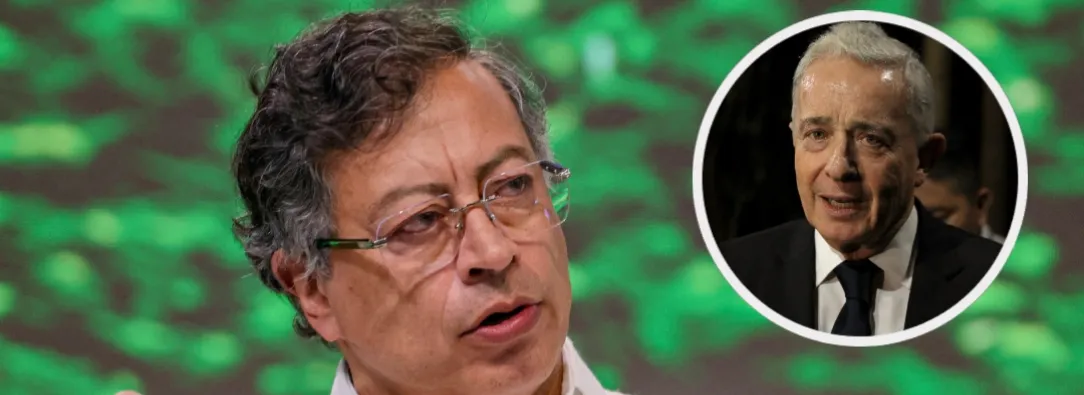 Presidente Petro sobre propuestas de Uribe. / Fotos: Presidencia y AFP. 