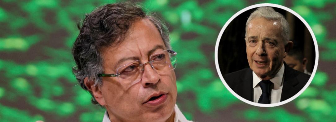 Presidente Petro sobre propuestas de Uribe. / Fotos: Presidencia y AFP. 