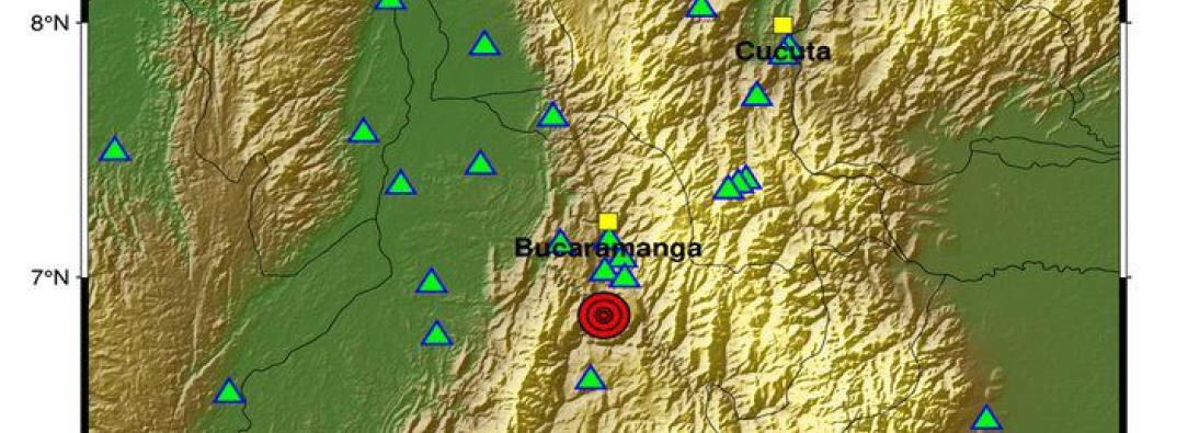 El Servicio Geológico reportó un sismo de magnitud 5.8 con epicentro en Los Santos, Santander, a las 3:27 a.m.
