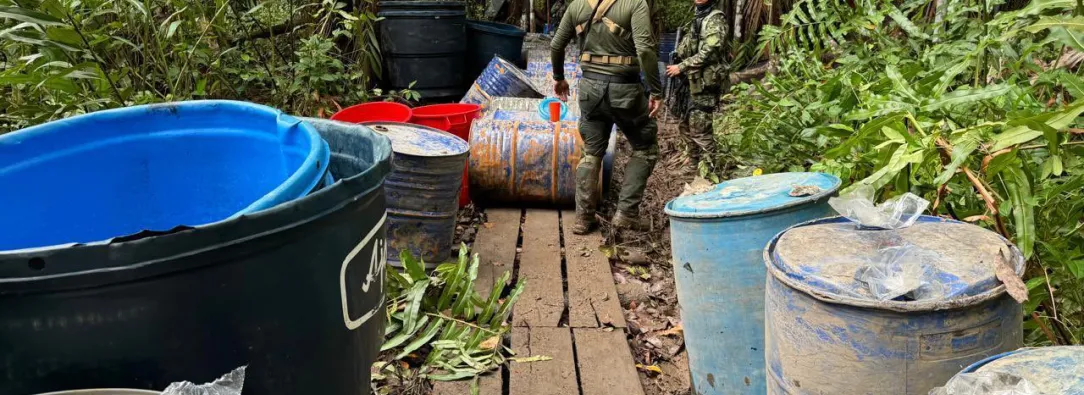 Autoridades destruyeron dos laboratorios y decomisaron 5 toneladas de clorhidrato de cocaína en Nariño 