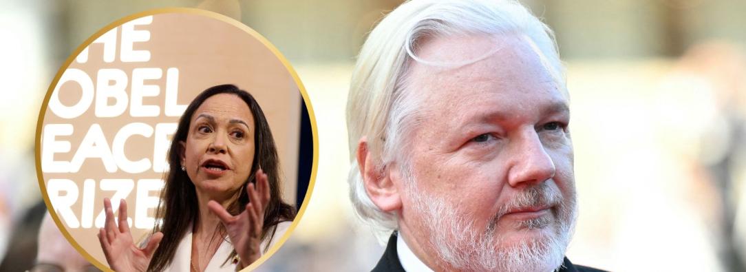 Julian Assange denuncia premio Nobel María Corina Machado
