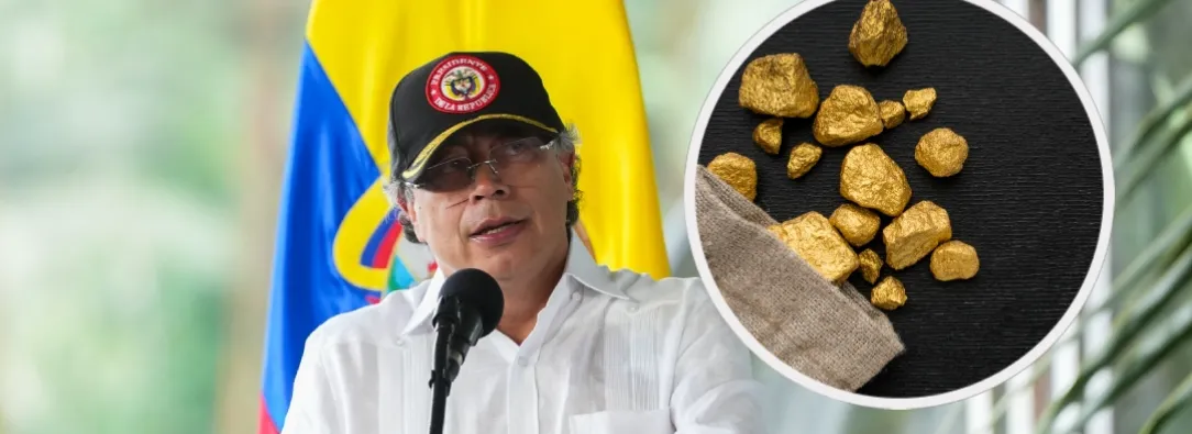 Petro sobre la salida ilegal del oro. / Fotos: Presidencia y Freepik.