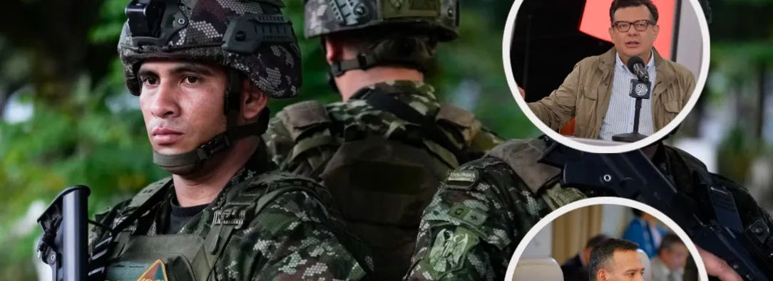 Mensajes navideños para soldados en Radio Nacional. / Fotos: Presidencia, Ejército y RTVC.