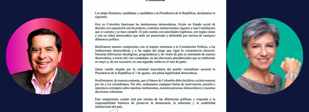 Claudia López y Juan F. Cristo firman carta en defensa de la soberanía.