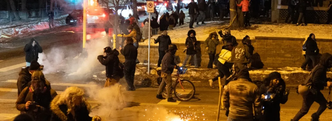 Manifestaciones en contra del ICE en Minneapolis. / Foto: AFP.