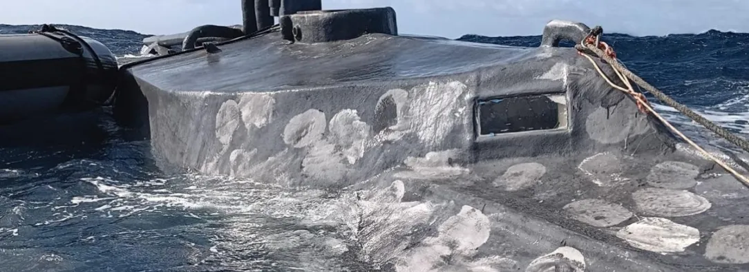 Incautación de submarino con cocaína. / Foto: Policía Nacional.