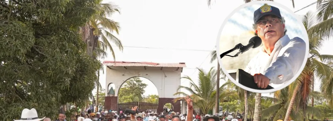 Petro sobre hacienda La Virgen del Cobre. / Fotos: ANT y Presidencia.