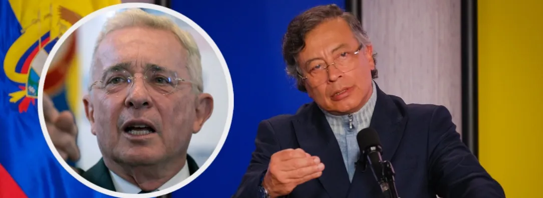 Petro le responde a Uribe. / Fotos: Presidencia y AFP.