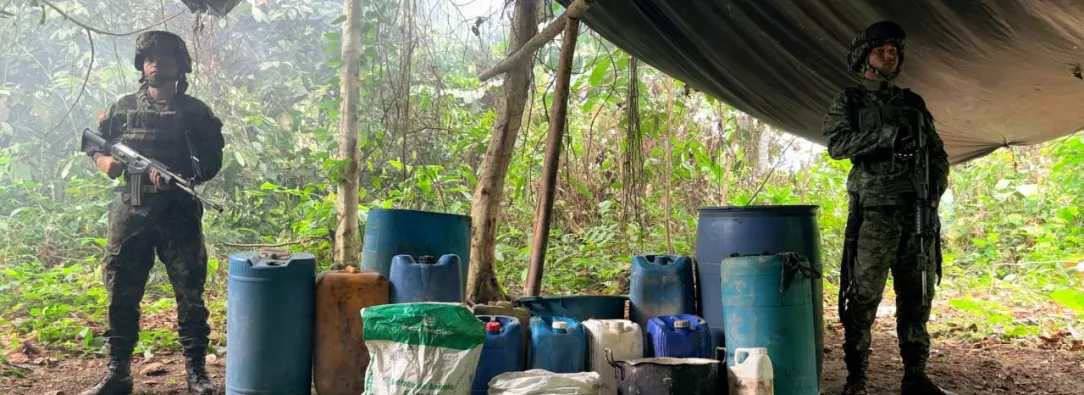 Colombia desarticula 827 de laboratorios de coca en frontera con Ecuador