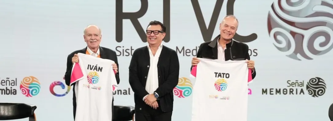 Iván Mejía y Tato Sanint en RTVC. / Foto: Pablo Pulido - RTVC.