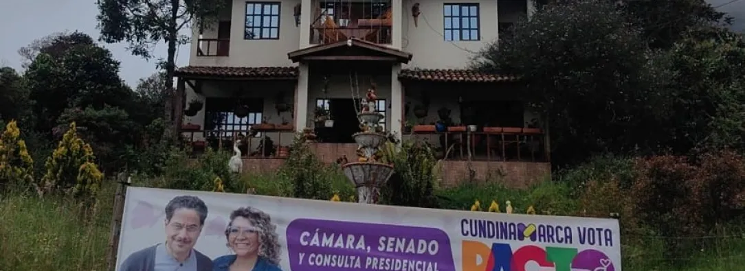 Pacto Histórico denunció hurto de una valla en Choachí, Cundinamarca.