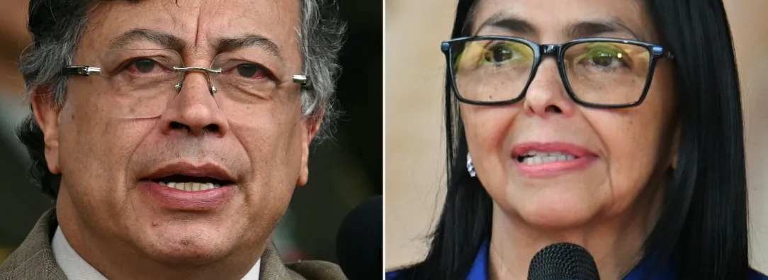 Reunión entre Petro y Delcy. / Foto: AFP.