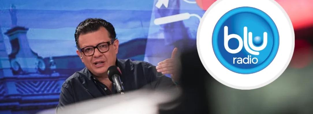 Gerente de RTVC desmiente a Blu Radio. / Foto: Julián Perilla - RTVC y Logo de Blu Radio.