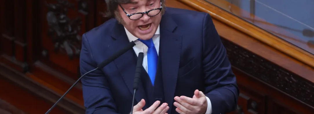 Javier Milei sobre presunto caso de criptomoneda. / Foto: AFP.