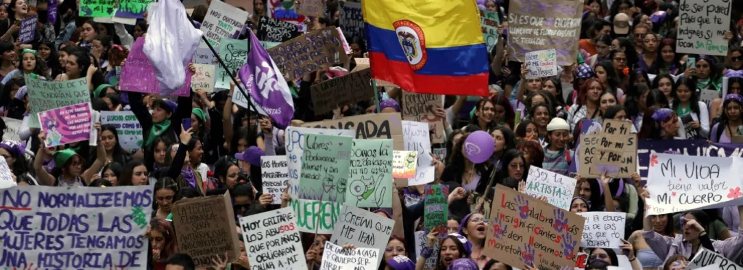 Marchas de conmemoración del 8M. / Foto: AFP.