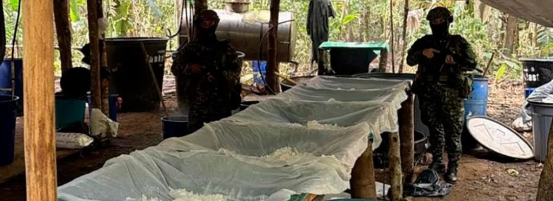 Destruyen laboratorio de cocaína. / Foto: Ejército.