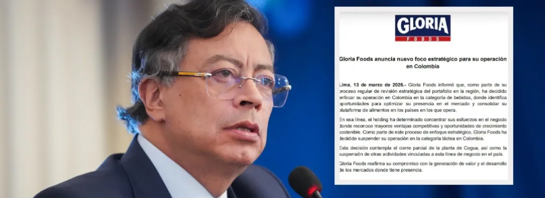 Petro sobre salida de Grupo Gloria y sector lechero. / Fotos: Presidencia y Grupo Gloria.