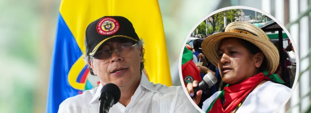 Petro rechaza racismo contra Aida Quilcué. / Fotos: Presidencia y AFP.