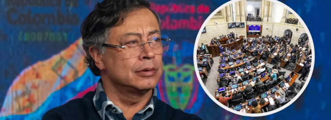 Petro sobre nuevo mapa político en el Senado. / Foto: Presidencia y AFP.