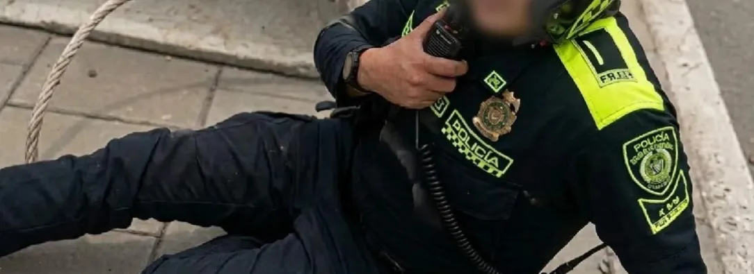 Policía herido tras accidente en Autonorte. / Foto: Captura de video.