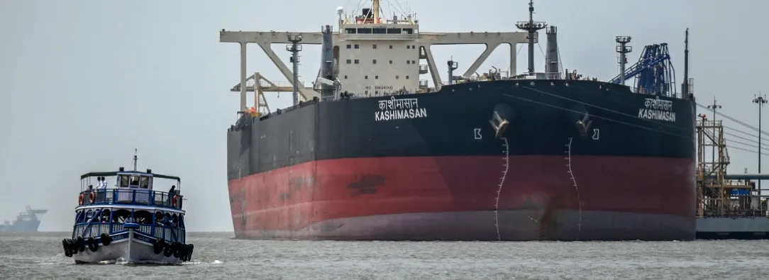 Buques petroleros en el estrecho de Ormuz. / Foto: AFP.