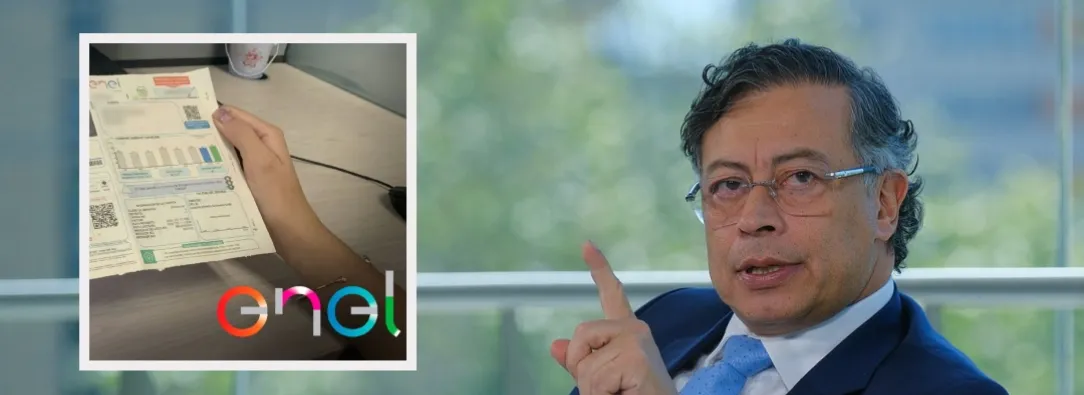 Petro sobre sanción a Enel. / Fotos: Presidencia y Enel.